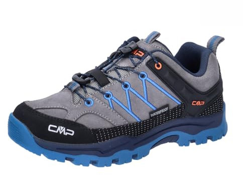 CMP Kids Rigel Low Trekking Shoes WP, Zapatos para Caminar, Graffite Oltremare, 32 EU