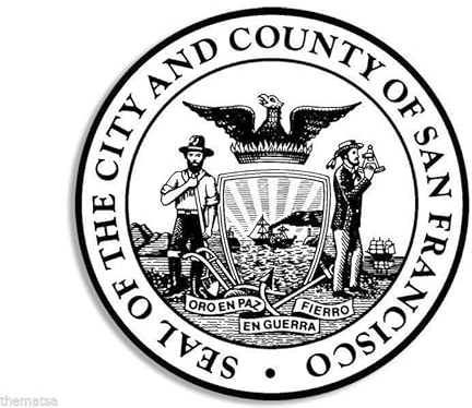 County of San Francisco City Seal F2318 Abzeichen-Aufkleber 12 cm | Selbstklebende Folie; wetterfest, UV- und waschanlagenbeständig