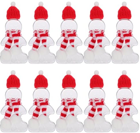 Cabilock Weihnachts-Lebkuchenmann-Flaschen Mit Mütze Und Schal 6 Sets Lebkuchensäfte-Flaschen Weihnachts-Bonbonglas Leere Keksdosen Getränkebehälter Für Weihnachts-Partygeschenke Rot