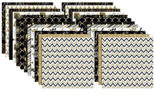 VILLCASE Blatt 30 cm Schwarzes Gold-Scrapbooking-Papier 20 Neujahr Origami DIY Ästhetisches Bastelpapier Aufkleber Für Kunstjournaling Verpackungskarten Fotoalbum Zubehör