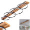 LED Deckenleuchte Pompu, moderne Deckenlampe aus Metall/Holz/Kunststoff in Schwarz/Natur/Weiß, Leuchte im skandinavischen Design, Länge 135 cm, 5100 Lumen, 3000 Kelvin, LED 56 Watt