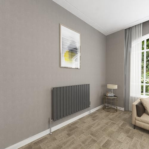 Sky bathroom | 600x1020mm Horizontal Designer Radiators Anthracite Flat Panel Single Panel Central Heating Radiator