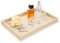 OLegei Plateau de Salle de Bain en travertin Beige Naturel, Plateau de Rangement Rectangle pour Bijoux Plateau de décor Plateau de Service 30 * 20 * 3cm