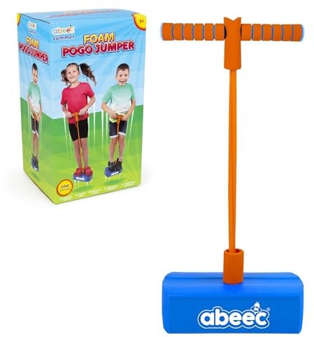 Abeec Foam Block Pogo Stick - Boys And Girls Gift, One Size Kids Pogo Stick With Foam Grip Handles. Ideal For Indoor Or Outdoor Play - Classic Outdoor Fun For Kids 3 And Above