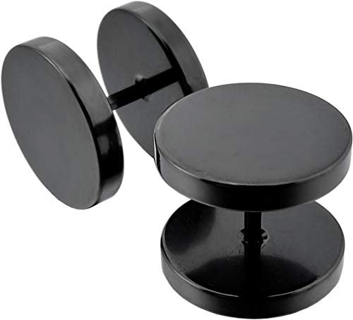 Générique Boucles d'Oreille Noir Faux Ecarteur Plug 12mm CameleonShop