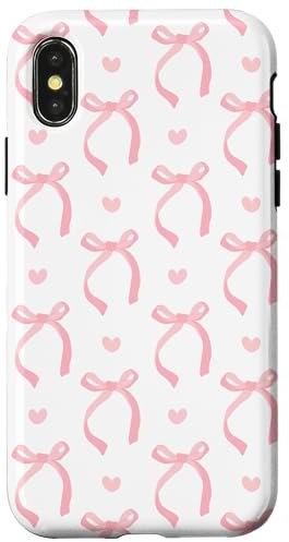 Aesthetic Pink Ribbons and Bows in Watercolor Case for iPhone X/XS