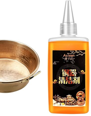 Dissolvant pour cuivre - 120 ml - Nettoie en douceur et élimine le ternissement sans rayer - Polissage métallique pour décorations en cuivre, vaisselle en cuivre