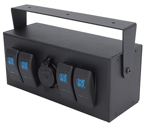 Leapiture Pannello interruttori a levetta Pannello interruttori versatile Scatola ignifuga Resistente all'acqua Scatola interruttori a bilanciere a 4 vie per navi Yacht Camper