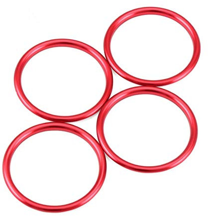 Vuzmode 4 pezzi rosso auto interno aria condizionata bocchetta uscita anello rotondo cerchio copertura decorazione adesivo adatto for Audi, A1 2014 2015 2016 2017 Car Door Vent Cover