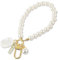 Teaaha Pearl Keychain Wristlet Golden Imitation Pearl Key Chain Women Cute Purse Charms Anhänger Hülse Girly Backpack Key Ring Accessory Gift for Car Keys