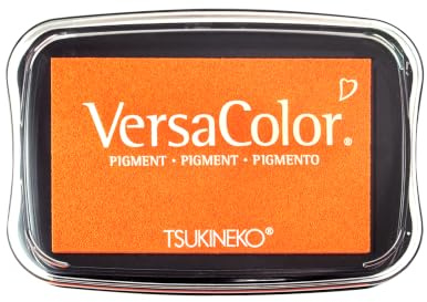 Tsukineko VersaColor Stempelkissen Neon Orange - Groß - Deckend, auf Wasserbasis - Wasserfest - für Embossing