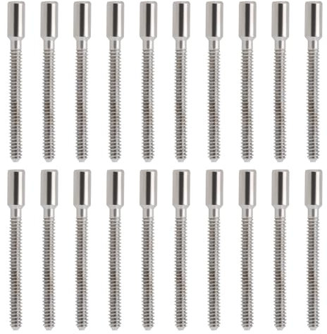 YINETTECH 20 Stück Uhren-Schaftverlängerungen, 0,9 mm, Uhrenverlängerung, Federsteg-Verlängerung, Uhrenkrone, Schaftverlängerung, Uhrenreparatur-Zubehör, silber, 0.9mm