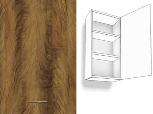 Premium-Ambiente BCA038 Hängeschrank 1-türig 2 Fachböden 72cm hoch Softclosing Montageschiene inkl. EURODEKOR® (Breite 30cm - Anschlag rechts, 38 Ribera Nussbaum)