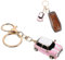 Yuanchu Schlüsselanhänger mit Schlüsselring Auto Geschenk Auto Schlüssel Anhänger Auto Keychain für Motorrad Fahrrad Auto Handtasche Rucksack(rosa)