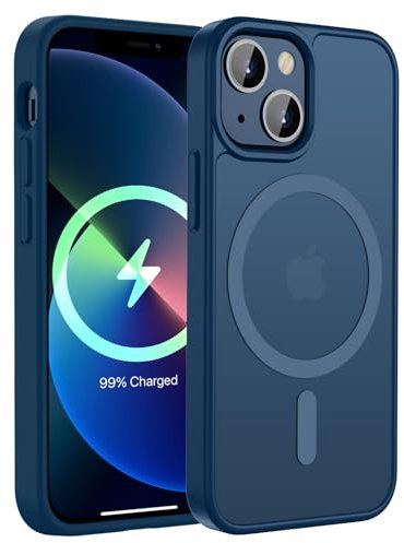 KPPIT für iPhone 12 Mini Hülle,iPhone 13 Mini Hülle [Kompatibel mit MagSafe] Magnetisch Handyhülle für iPhone 12 Mini/iPhone 13 Mini Case Dünn Cover Matt Transluzente Schutzhülle 5,4 Zoll,königsblau