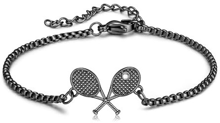 DAYLINLOVE Tennisschläger Armband S925 Sterling Silber Sport Tennis Armband Sportschmuck Geschenke für Männer Frauen Tennisliebhaber