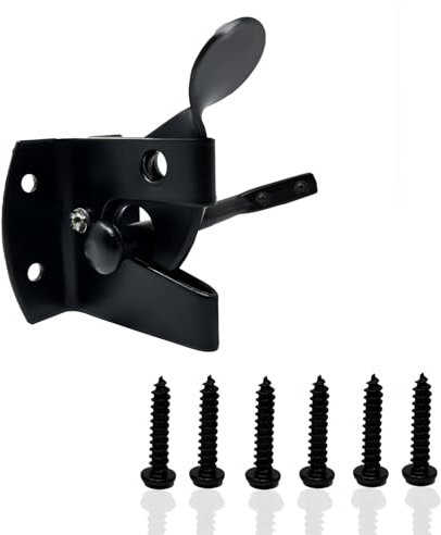 MKB Black Garden Gate Latch for Wooden Gates Black Door Latch Lock Galvanized Self Locking Gate Latch Weather Protection Auto Door Latches & Door Latch