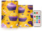 Ttgoth Candele senza fiamma per Halloween Candy, per interni ed esterni, funzionamento a batteria, con telecomando e timer, luci LED in plastica impermeabili, confezione da 2