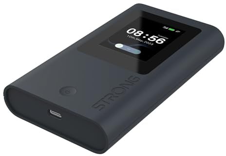 STRONG 5G+ HOPI Router 5G Portatile con eSIM, Dual Band WiFi 6 AX1800 | 5 GB di Dati Inclusi, Hotspot 5G fino a 3,4 Gbps, Batteria 4500 mAh, USB-C & Power Bank per Viaggi, Business e Lavoro Mobile
