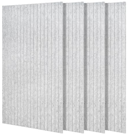 Youyijia 4 Stücke Akustikpaneele selbstklebend, 120x60x0.9cm, Schalldämmung Schallschutz wand Schallschutzplatten Akustikplatten für Tonstudio, Büro, Studio und Wanddekoration, Grau