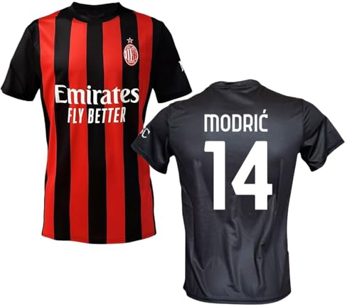 Maglia Milan Luka Modric 14 Replica Autorizzata 2025-2026 Bambino (Taglie-Anni 4 6 8 10 12) Adulto (S M L XL XXL)