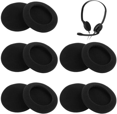 5 Paires Housse Casque Audio ø60 Mmm,Mousse pour Protection Casque Audio pour Logitech et Sennheiser,Universelle Remplacez Les Coussinets d'oreille,Housse pour Coussinet pour Sony, Philips