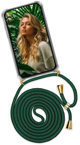 ONEFLOW Handykette für Google Pixel 9a Hülle mit Band, Handyhülle mit Kette abnehmbar, Handyband zum Umhängen, Handy Umhängeband Lange Handykordel, Twist Case – Grün