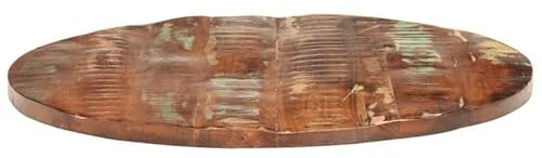 Eleganz Tischplatte aus massivem Altholz Ø 90x2,5 cm - Rund, gemischte Farbgebung, langlebig & umweltfreundlich für Wohnzimmer, Küche oder Garten