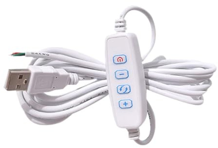Elzhan 1 Pc White DC5V USB LED Dimmer Extension Cable with On/Off Switch Adapter LED Dimming Controller for LED Light Bulb Lamps USB-Port Power Cable for Led Light Bulb Lamps