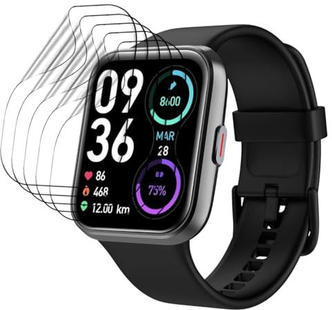 Snailcanfly 5pcs película de hidrogel para Tensky 1.85 | Reloj inteligente Protector de Pantalla, Gel TPU, sensible al tacto, HD Transparente, Ultra Delgado, Auto-curación