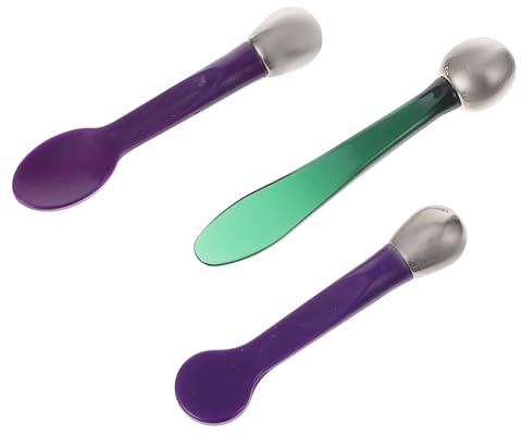 Beavorty 3 Stück Kosmetiklöffel aus Zinklegierung für Augencreme mit Augenmassagefunktion Kompakter Stil für Make Up und Hautstraffung im Gesicht
