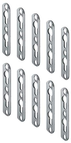 Linsenkopfbeschlag Metall Schrank-Aufhänger aus Stahl | 16 x 75 x 3,5 mm | Linsenkopfplatte versenkt einem mit Langloch | Einhängebeschlag zum Einlassen oder Schrauben | 10 Stück - Möbel-Aufhänger