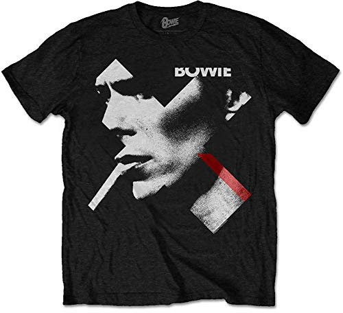 Rockoff Trade Men's David Bowie X Smoke T Shirt, Black, S UK