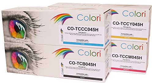 Colori Kompatibles Set 4X Toner für Canon 045H 045 für I-Sensys LBP-610 Series LBP-611cn LBP-612cdw LBP-613cdw LBP-613cw MF-630 MF-631cn MF-632cdw MF-634cdw MF-635cx MF-636cdwt