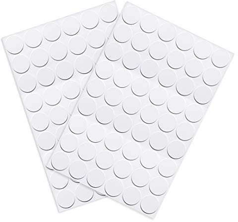 sourcing map Screw Hole Covers Stickers Self Adhesive Stickers for Wood Furniture Cabinet Shelve Plate 21mm Dia 108pcs in 2Sheet White, PC-01