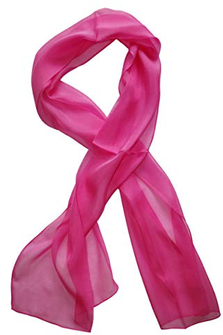 Posh Gear Femme Écharpe Foulard en mousseline de soie Scialle, Rose 100% soie