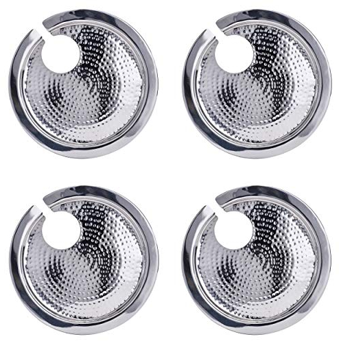 Old Dutch Hammered Stainless Steel Wine Glass Holder, Set of 4 Buffet Plates, 9.75