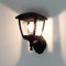 Kwazar Luminaire Rustikale Außenwandleuchte E27 max. 15W Wandlampe mit Bewegungsmelder KREDO.S Lampe IP44 Schwarz Außenbeleuchtung