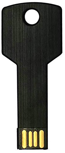 PENDRIVE USB metal llave 32 64 GB 128 GB llavero memoria externa impermeable PC Laptop Notebook coche A002 (64 GB, negro)