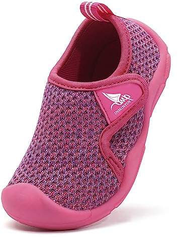 INMINPIN Chaussons Enfant Fille Garçon Pantoufle d'intérieur Souple Antidérapantes Bébé Chaussettes Chaussures,Rose Rough,21 EU.