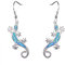YAZILIND Opal Gecko Ohrringe 925 Sterling Silber Ohrring Animal Dangle Hypoallergener Geschenkschmuck für Damen Ladies Blue