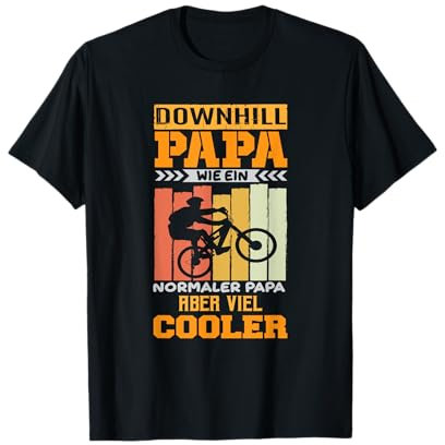 Downhill Papa Herren Vintage Mountainbike T-Shirt Schwarz S