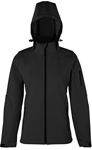 HRM Damen Hooded Softshell Jacket, dunkelgrau, Gr. 3XL I Premium Softshelljacke Damen wasserabweisend I 5.000mm Wassersäule I Funktionsjacke I Workwear I Hochwertige & nachhaltige Damen-Bekleidung