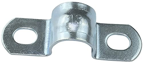 AERZETIX - C49767 - Set di 25 fascette per cavi stringitubo a forma di U - per cavi Ø13mm - 14x14x47mm - in acciaio zincato - gancio a muro per avvitare inchiodare fissaggio а due lati