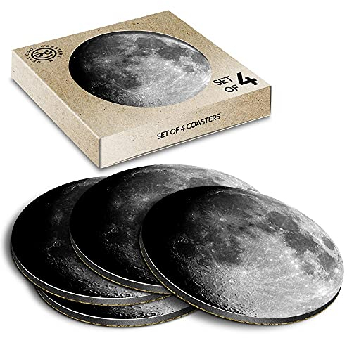 4 x Eco Boxed Cork Coasters - Moon Planet Space NASA Drink Cup Mug Glass Table Mat #8939