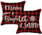 Merry and Bright Christmas Decor Kissenbezüge, 45,7 x 45,7 cm, Rot und Schwarz, Büffel-Karo Bauernhaus, Weihnachtsdekoration, Let It Snow Winter Urlaub Überwurf Kissen Fall für Sofa/Couch/Veranda