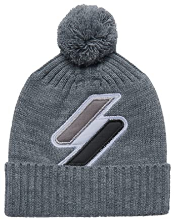 Superdry Herren Beaniemütze mit Logo Grau Meliert 1SIZE