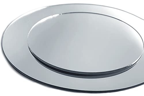 Plaque verre acrylique miroir rond 3 mm. Feuille de verre acrylique. Plaque miroir. Verre synthétique. Plaque PMMA XT. Verre miroir synthétique. - Diamètre 300 mm -