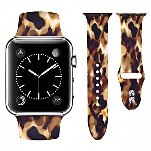 Vozehui - Compatible with Apple Watch Band 38mm 40mm 41mm Women Men, Soft Silicone Replacement Strap for iWatch Series SE 7 6 5 4 3 2 1, turtle scales, 38/40/41mm, Sport
