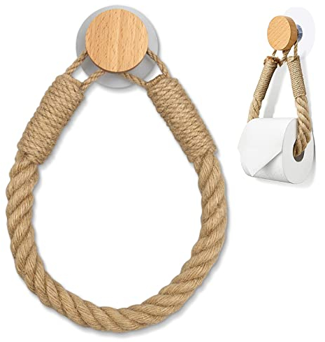 Toilettenpapierhalter Ohne Bohren - Toilettenpapierhalter Seil Vintage Handtuchhalter Klopapierhalter TUT Der Wand Nicht WEH Wc Papier Halterung für Wc Badezimmer Vintage Dekoration Industrie Seil
